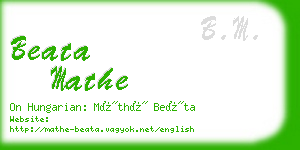 beata mathe business card